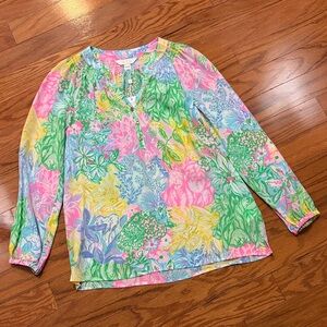 Lilly Pulitzer Elsa Vibrant Floral Blouse